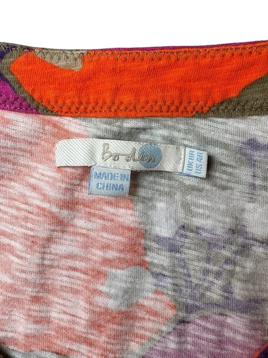 Boden Sleeveless Floral Tunic Top Women’s US 4 UK 8 Orange Purple V Neck - Picture 5 of 7